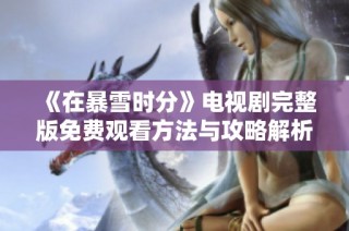 《在暴雪时分》电视剧完整版免费观看方法与攻略解析