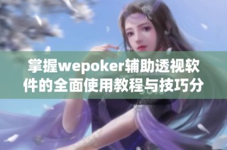 掌握wepoker辅助透视软件的全面使用教程与技巧分享