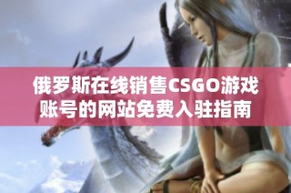 俄罗斯在线销售CSGO游戏账号的网站免费入驻指南