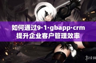 如何通过9·1·gbapp·crm提升企业客户管理效率