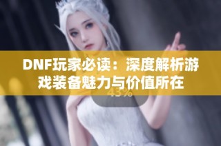 DNF玩家必读：深度解析游戏装备魅力与价值所在