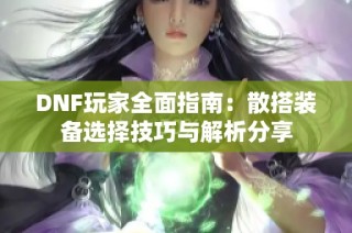 DNF玩家全面指南：散搭装备选择技巧与解析分享