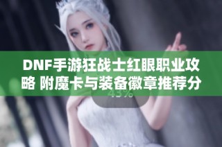 DNF手游狂战士红眼职业攻略 附魔卡与装备徽章推荐分析