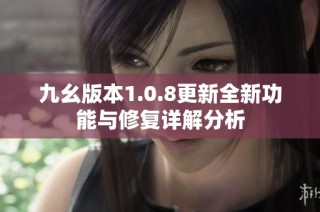 九幺版本1.0.8更新全新功能与修复详解分析