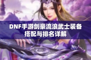 DNF手游剑豪流浪武士装备搭配与排名详解