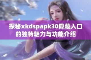 探秘xkdspapk30隐藏入口的独特魅力与功能介绍