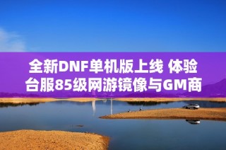 全新DNF单机版上线 体验台服85级网游镜像与GM商城点卷