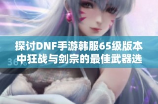 探讨DNF手游韩服65级版本中狂战与剑宗的最佳武器选择