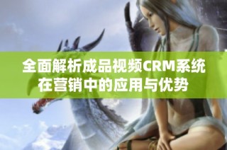 全面解析成品视频CRM系统在营销中的应用与优势