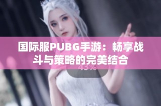 国际服PUBG手游：畅享战斗与策略的完美结合