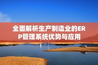 全面解析生产制造业的ERP管理系统优势与应用