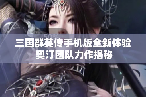 三国群英传手机版全新体验 奥汀团队力作揭秘