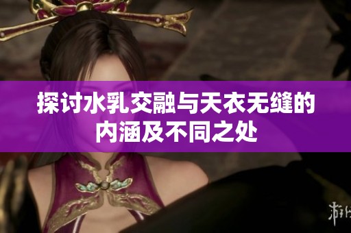 探讨水乳交融与天衣无缝的内涵及不同之处