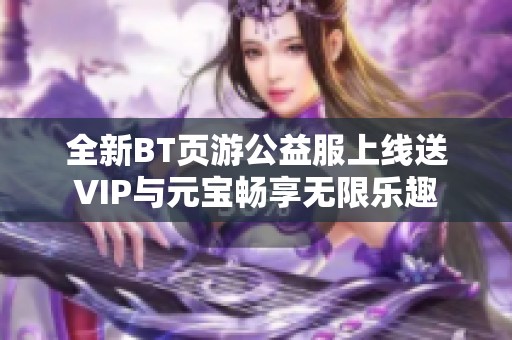 全新BT页游公益服上线送VIP与元宝畅享无限乐趣