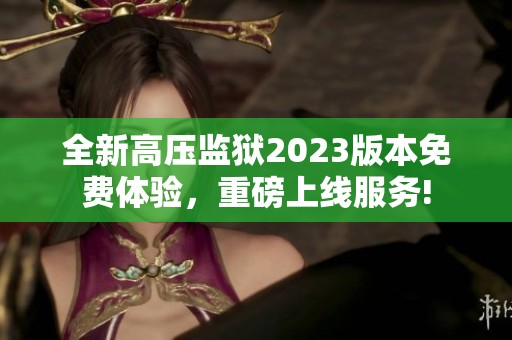 全新高压监狱2023版本免费体验，重磅上线服务!