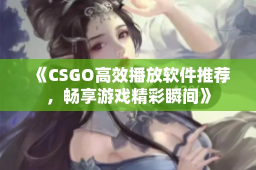 《CSGO高效播放软件推荐，畅享游戏精彩瞬间》