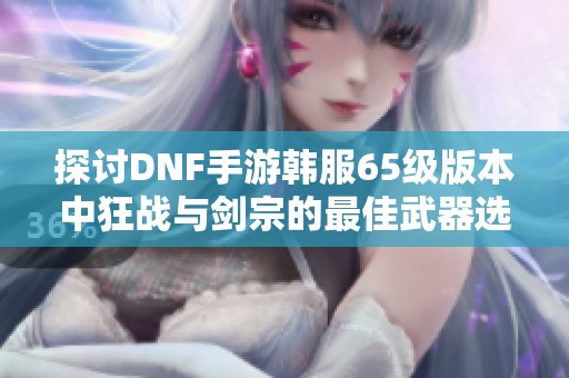 探讨DNF手游韩服65级版本中狂战与剑宗的最佳武器选择