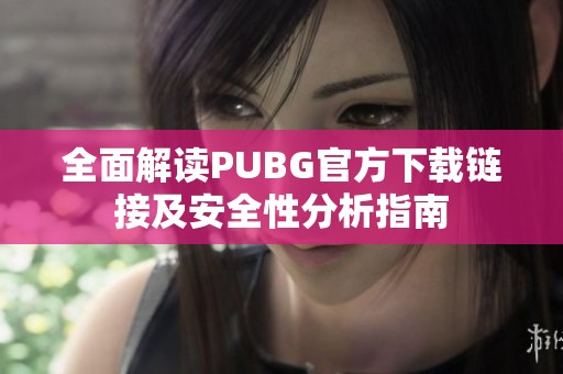 全面解读PUBG官方下载链接及安全性分析指南