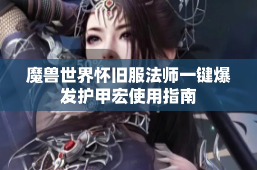 魔兽世界怀旧服法师一键爆发护甲宏使用指南