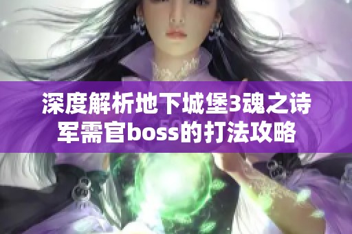 深度解析地下城堡3魂之诗军需官boss的打法攻略