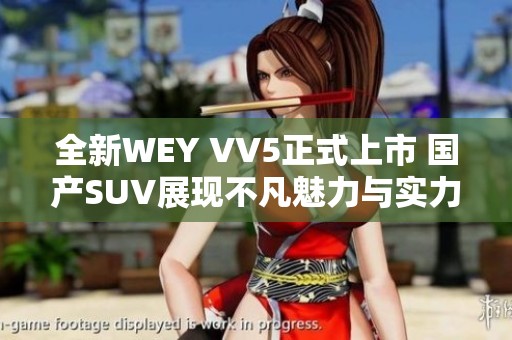 全新WEY VV5正式上市 国产SUV展现不凡魅力与实力