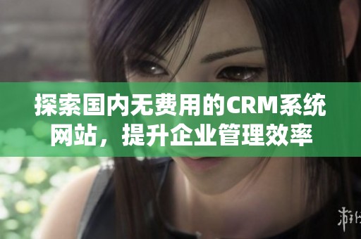 探索国内无费用的CRM系统网站，提升企业管理效率