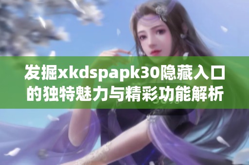 发掘xkdspapk30隐藏入口的独特魅力与精彩功能解析