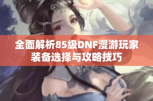 全面解析85级DNF漫游玩家装备选择与攻略技巧