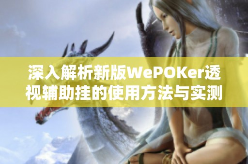 深入解析新版WePOKer透视辅助挂的使用方法与实测体验