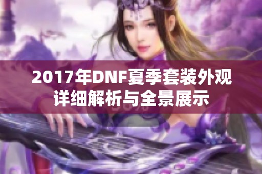 2017年DNF夏季套装外观详细解析与全景展示