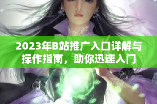 2023年B站推广入口详解与操作指南，助你迅速入门