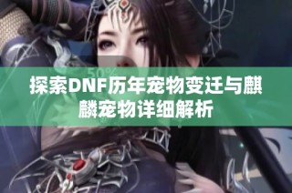 探索DNF历年宠物变迁与麒麟宠物详细解析