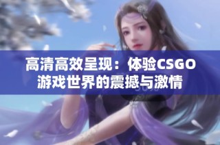 高清高效呈现：体验CSGO游戏世界的震撼与激情