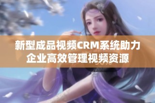 新型成品视频CRM系统助力企业高效管理视频资源