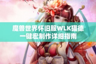 魔兽世界怀旧服WLK猫德一键宏制作详细指南