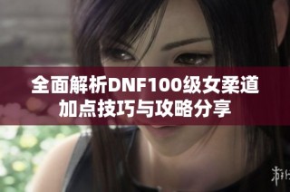 全面解析DNF100级女柔道加点技巧与攻略分享