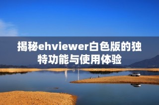 揭秘ehviewer白色版的独特功能与使用体验