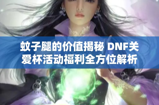 蚊子腿的价值揭秘 DNF关爱杯活动福利全方位解析