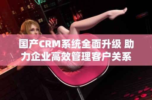 国产CRM系统全面升级 助力企业高效管理客户关系